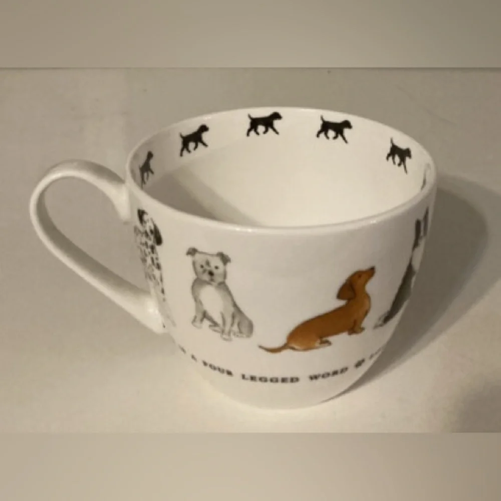 Dog-Themed White Ceramic Mug